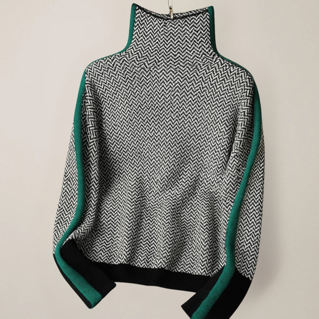 Pullover Damen mit modernem Schnitt und Stehkragen - 5