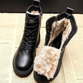 Winterstiefeletten Damen mit modischem Schnürdesign und praktischem Reißverschluss - 1