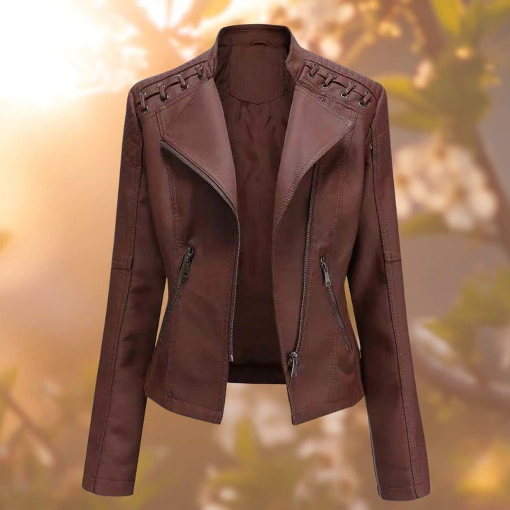 Damenjacke mit asymmetrischem Reißverschluss und modischen Details - 2