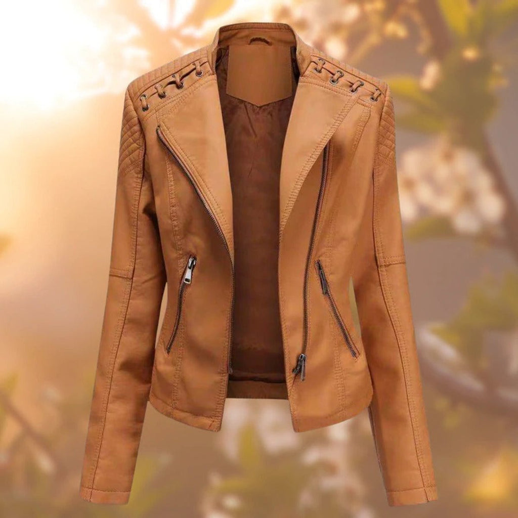 Damenjacke mit asymmetrischem Reißverschluss und modischen Details - 3