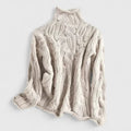 Pullover Damen mit Stehkragen und Kabelstrick - 1