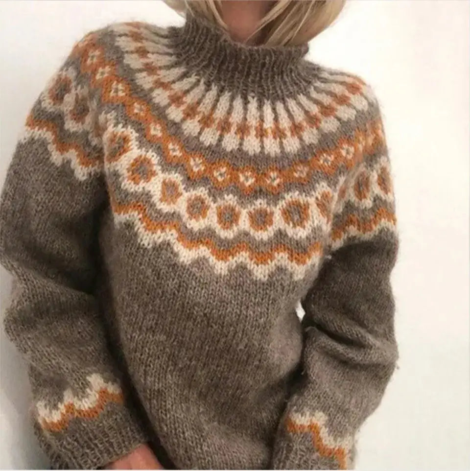 Pullover Damen mit hohem Kragen und lässiger Passform - 2