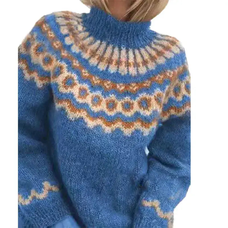 Pullover Damen mit hohem Kragen und lässiger Passform - 3