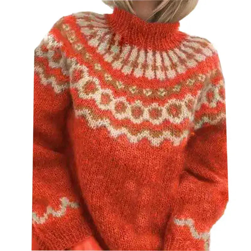 Pullover Damen mit hohem Kragen und lässiger Passform - 4