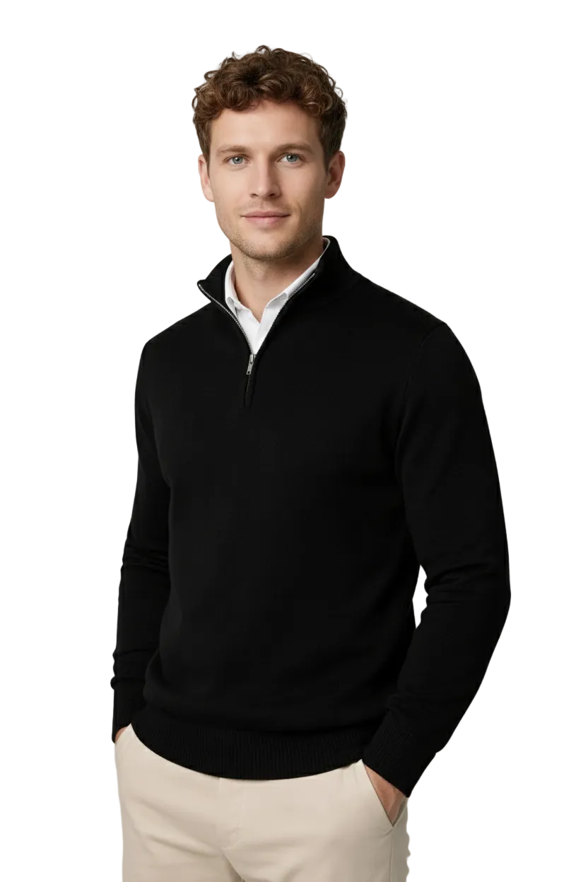 Pullover Herren mit Halbzip und hohem Kragen – Moderne Passform für jeden Anlass - 1