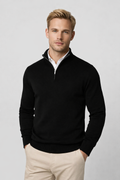 Pullover Herren mit Halbzip und hohem Kragen – Moderne Passform für jeden Anlass - 2