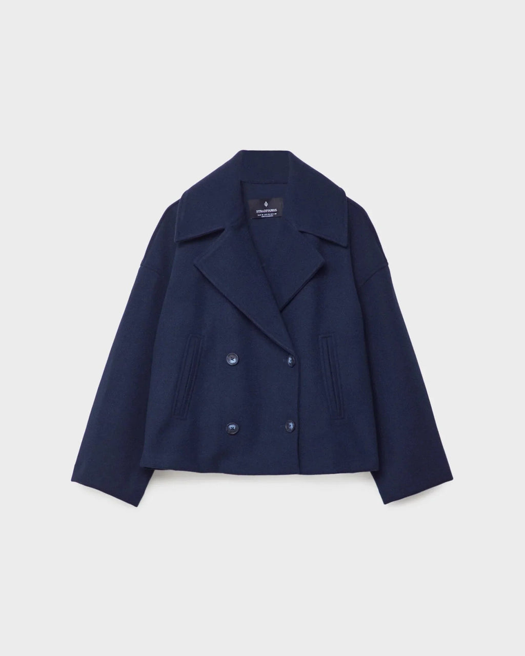Damen Jacke kurz mit Doppelreiher und breitem Revers - 2