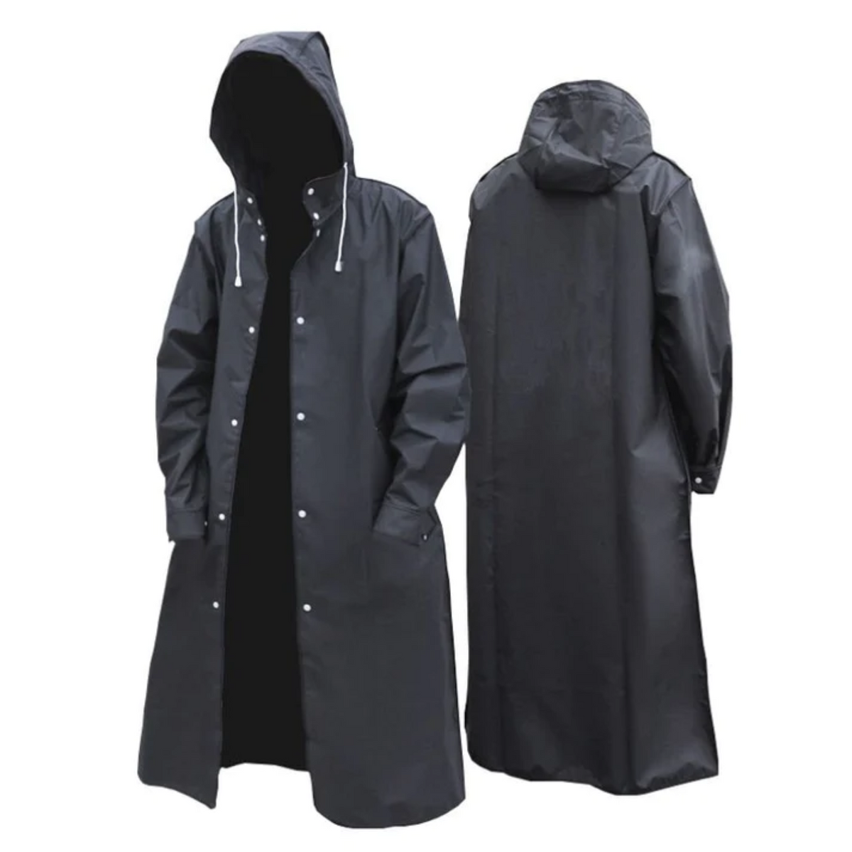 Herren Regenjacke mit Kapuze und Druckknopfverschluss - 2