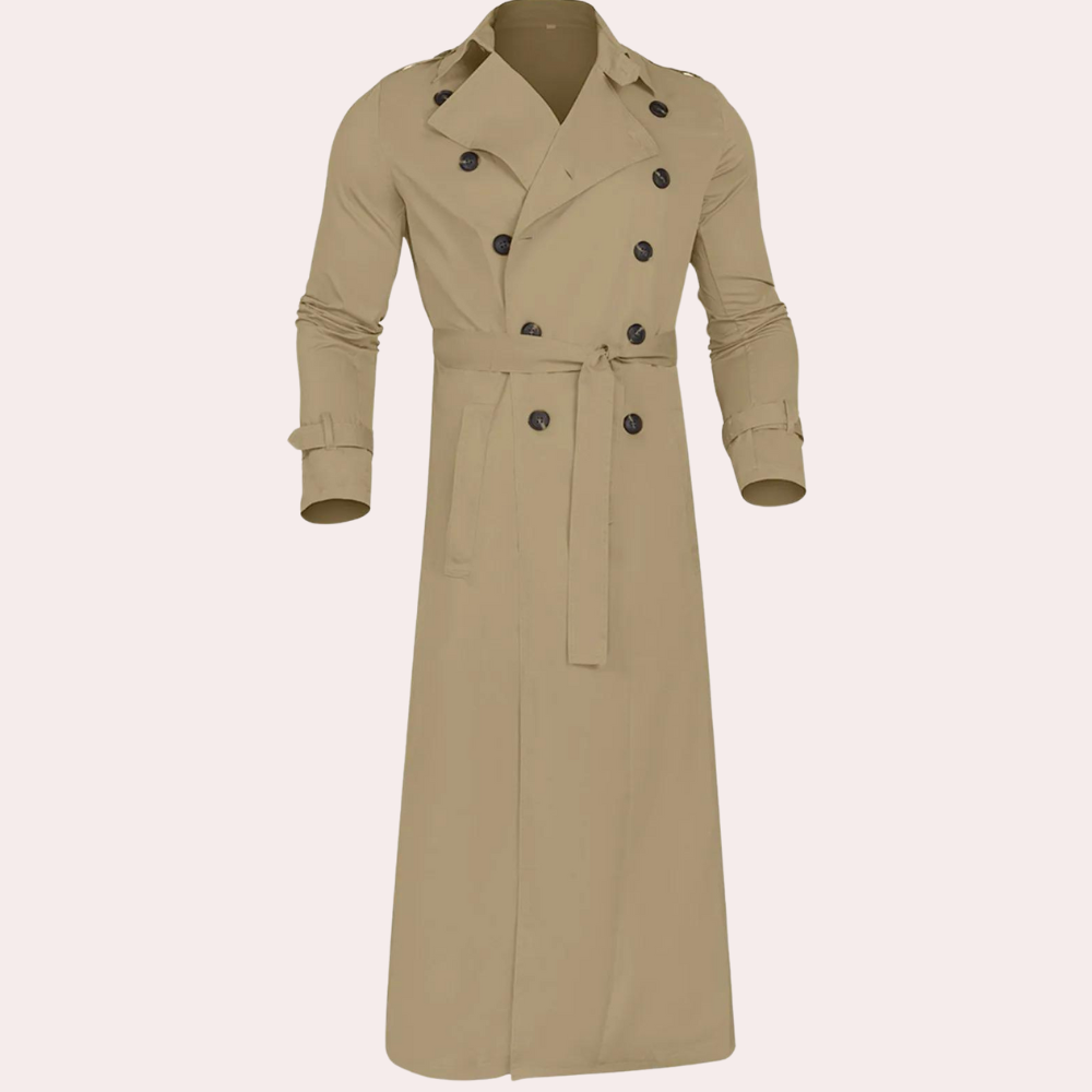 Trenchcoat Herren – Langer Schnitt mit Funktionalen Details - 2