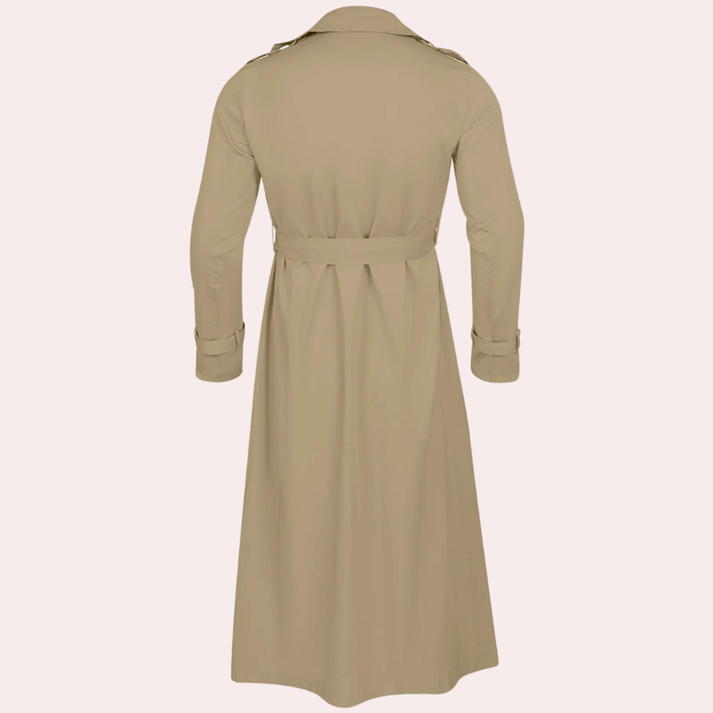 Trenchcoat Herren – Langer Schnitt mit Funktionalen Details - 3