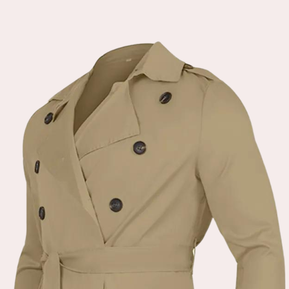 Trenchcoat Herren – Langer Schnitt mit Funktionalen Details - 4