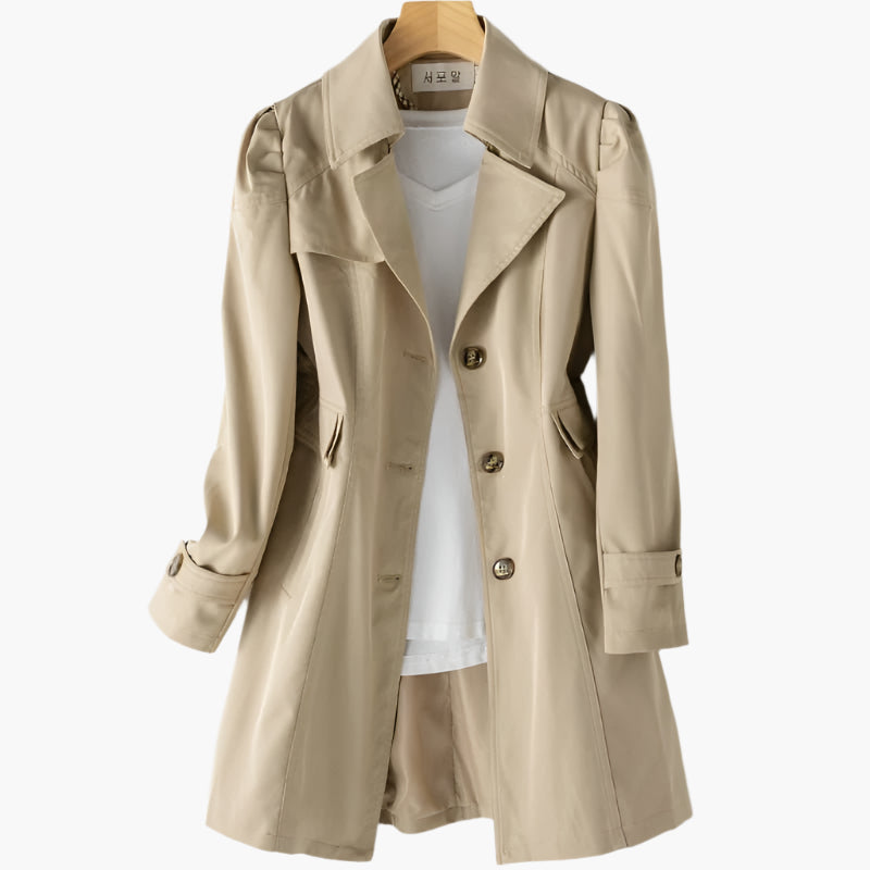 Trenchcoat Damen mit taillierter Passform und klassischem Reverskragen - 7