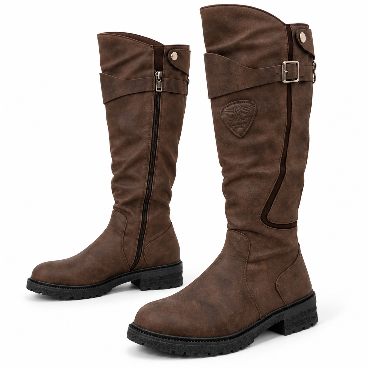 Damen Boots mit hohem Schaft und Reißverschluss - 6