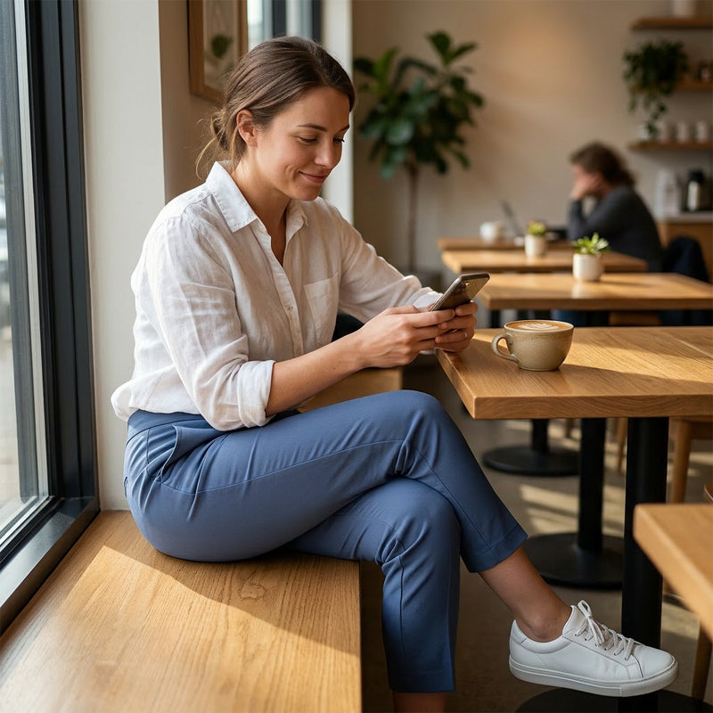 Damen Freizeithose mit schmalem Schnitt und praktischen Taschen - 1