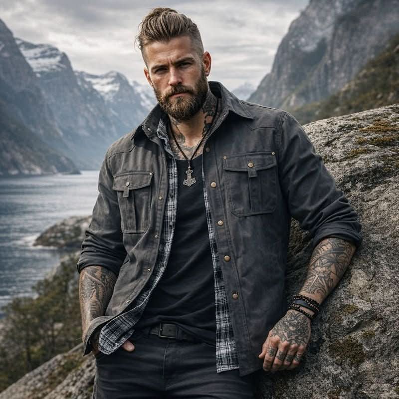 Jacke Herren mit praktischem Schnitt und zwei Brusttaschen - 6