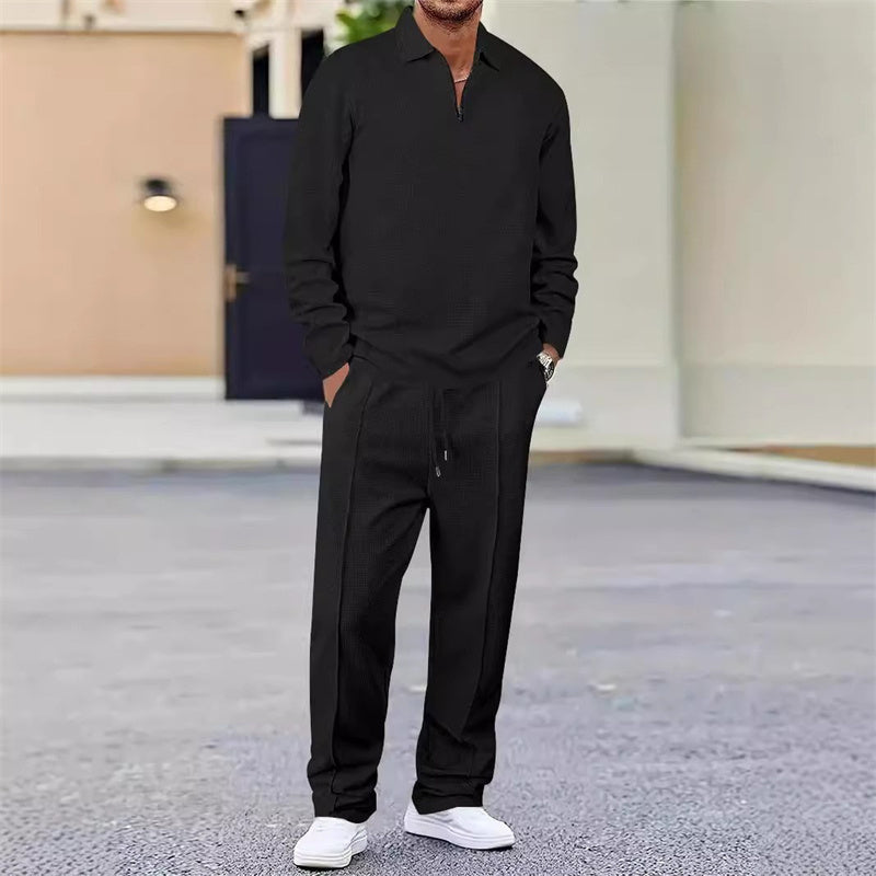 Outfit Herren mit Quarter-Zip Sweatshirt und bequemen Hosen - 3