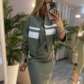 Stylisches Outfit Damen mit Stehkragen und Kordelzug - 1