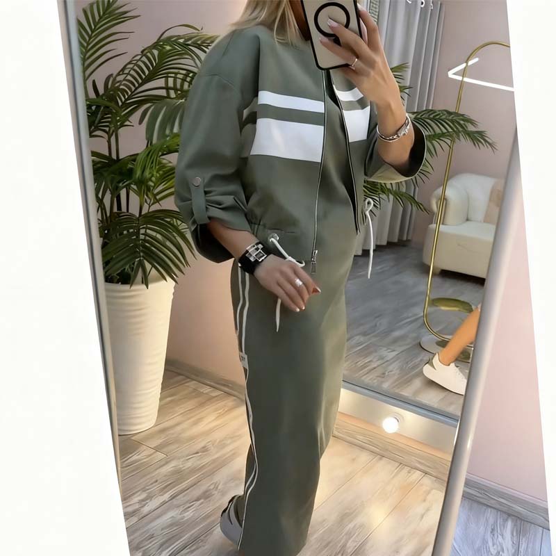 Stylisches Outfit Damen mit Stehkragen und Kordelzug - 4