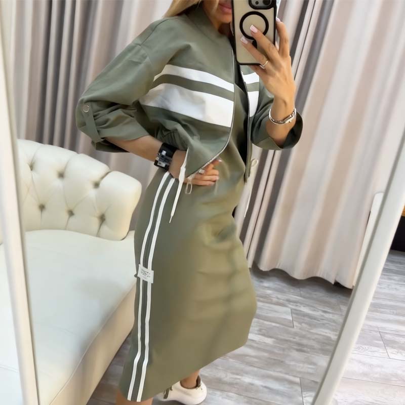 Stylisches Outfit Damen mit Stehkragen und Kordelzug - 7
