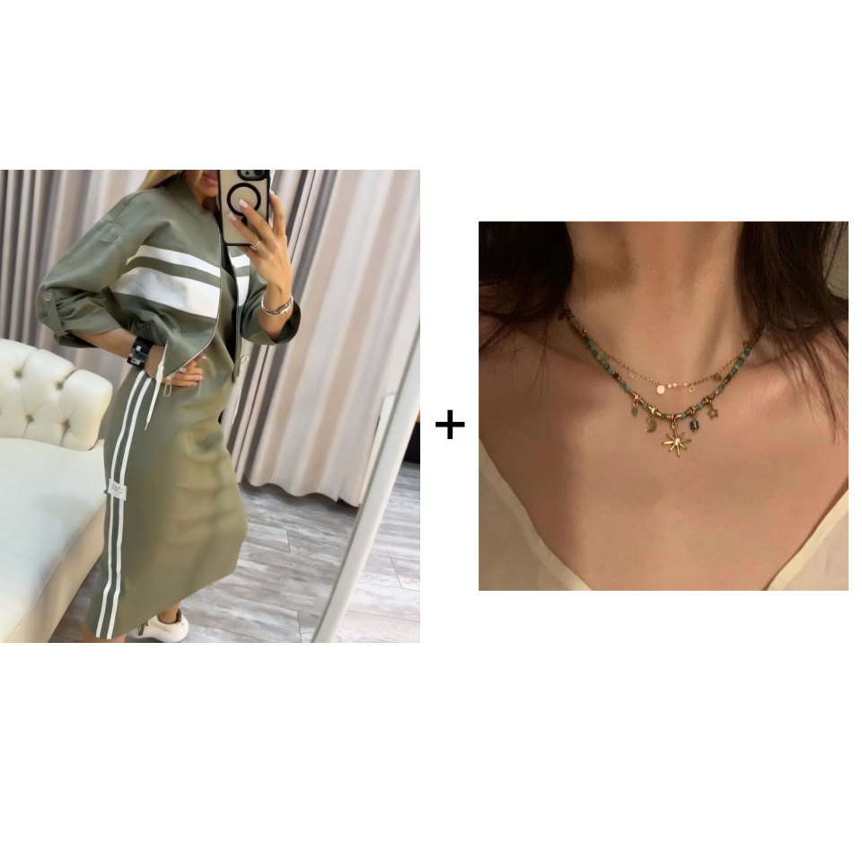 Stylisches Outfit Damen mit Stehkragen und Kordelzug - 10