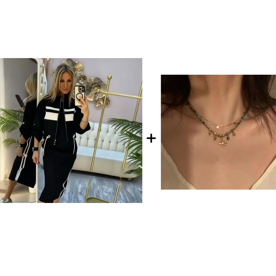 Stylisches Outfit Damen mit Stehkragen und Kordelzug - 11