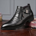 Herren Stiefeletten mit spitz zulaufendem Design und doppeltem Reißverschluss - 4