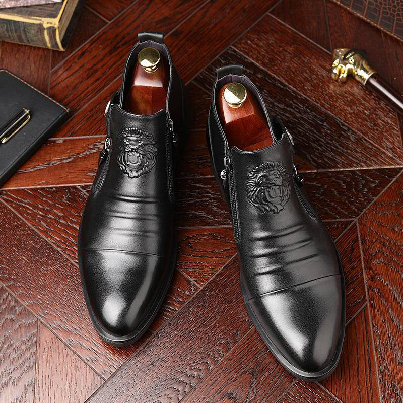 Herren Stiefeletten mit spitz zulaufendem Design und doppeltem Reißverschluss - 5