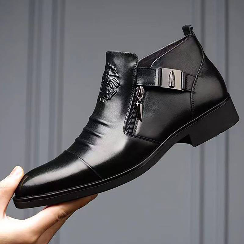 Herren Stiefeletten mit spitz zulaufendem Design und doppeltem Reißverschluss - 6