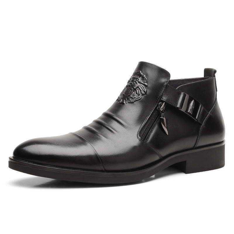 Herren Stiefeletten mit spitz zulaufendem Design und doppeltem Reißverschluss - 7