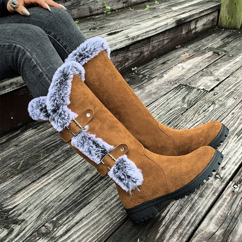Stiefel Damen mit mittlerer Wadenhöhe und modischen Schnallen-Details - 1