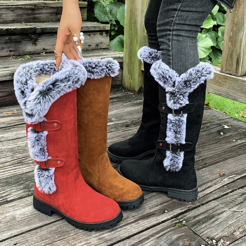 Stiefel Damen mit mittlerer Wadenhöhe und modischen Schnallen-Details - 3