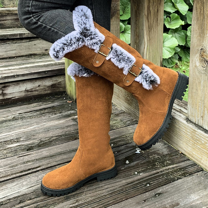 Stiefel Damen mit mittlerer Wadenhöhe und modischen Schnallen-Details - 4
