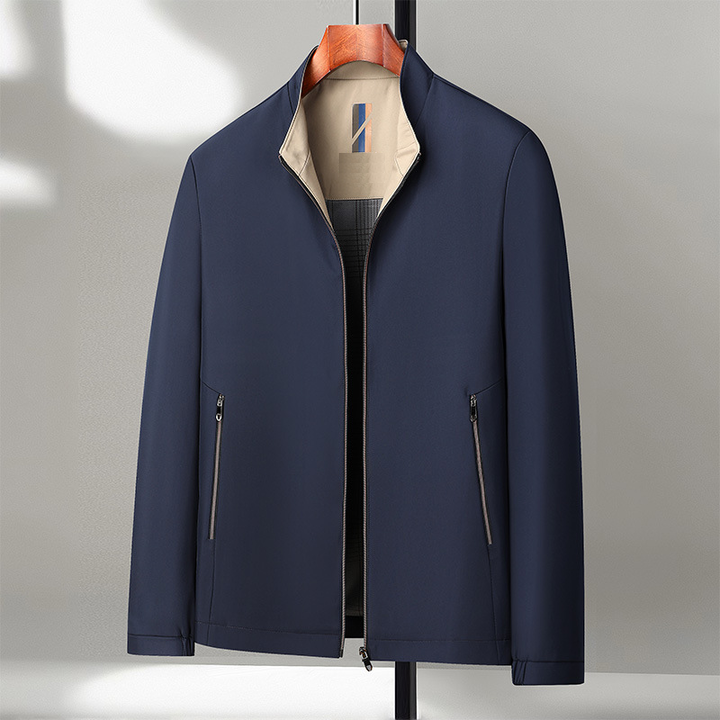Herren Stehkragenjacke mit Reißverschluss und praktischen Taschen - 1