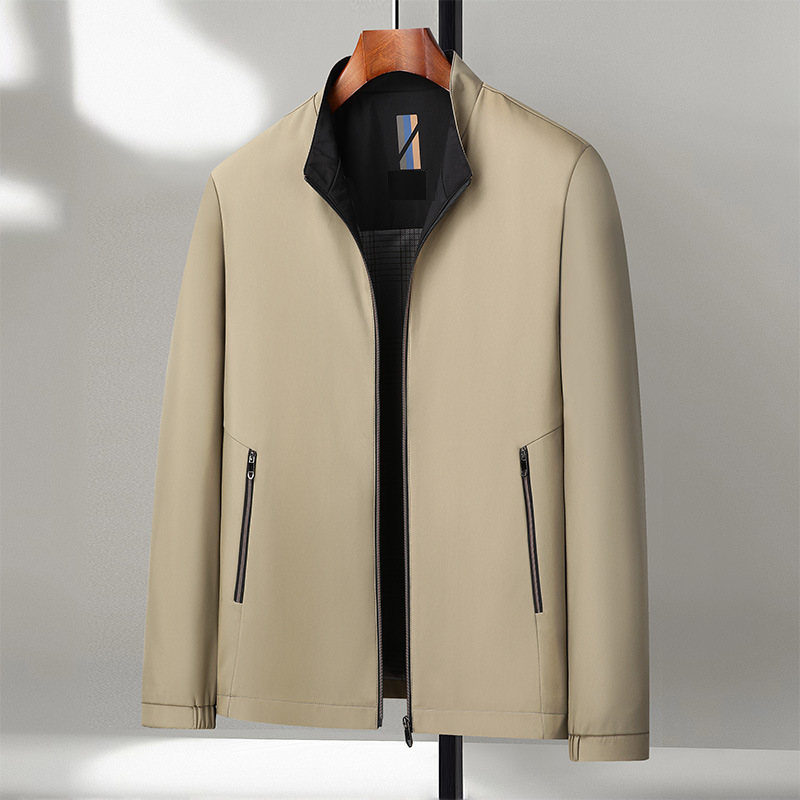 Herren Stehkragenjacke mit Reißverschluss und praktischen Taschen - 6