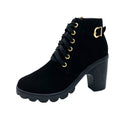 Damen Stiefel mit robustem Absatz und Schnürverschluss - 5
