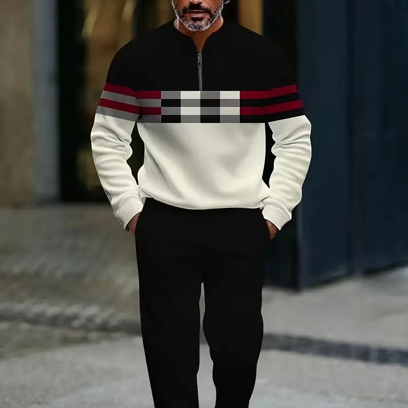 Modisches Herrenoutfit mit Zip-Hemd und lässiger Hose - 2