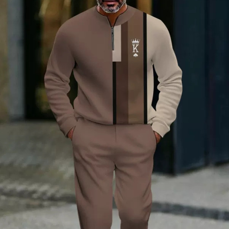 Modisches Herrenoutfit mit Zip-Hemd und lässiger Hose - 3
