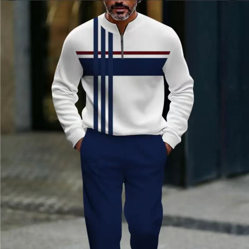 Modisches Herrenoutfit mit Zip-Hemd und lässiger Hose - 5