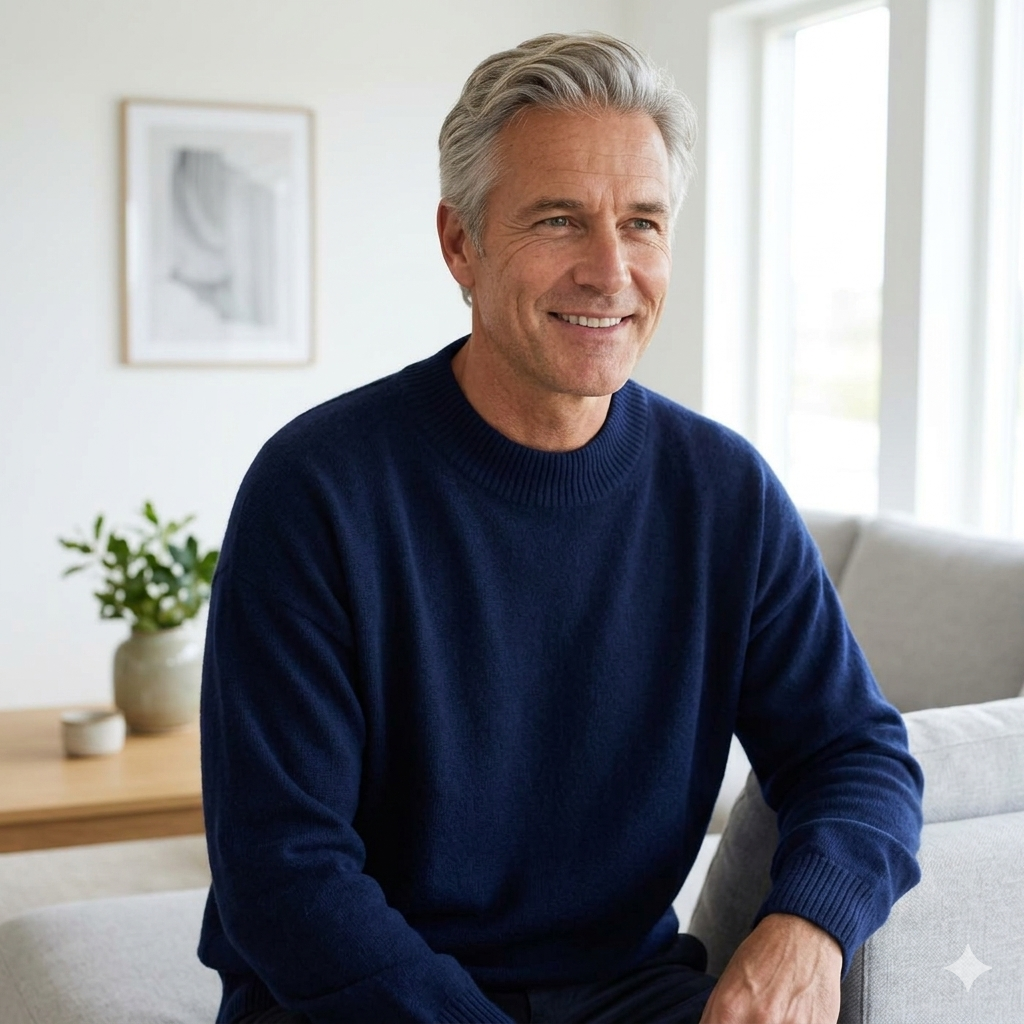 Pullover Herren mit klassischem Schnitt und hohem Kragen - 3