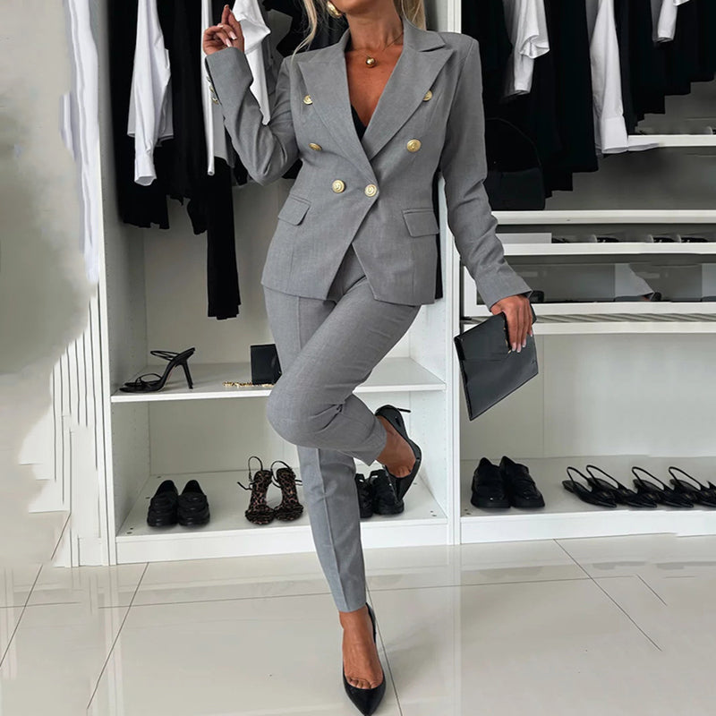 Blazer Damen mit figurbetonendem Schnitt und doppelten Knopfdetails - 1