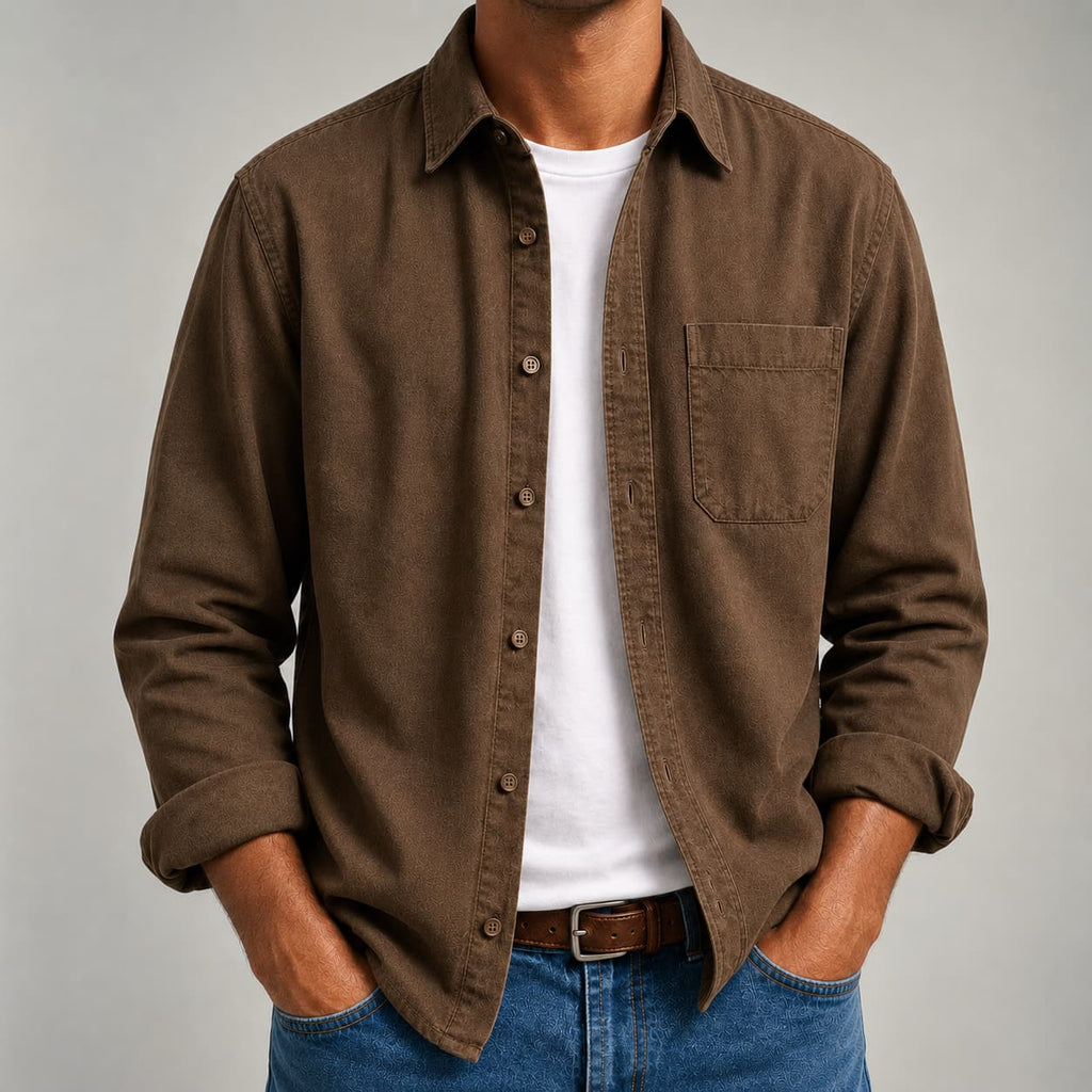 Herrenhemd mit Button-Down-Kragen und praktischer Brusttasche - 4