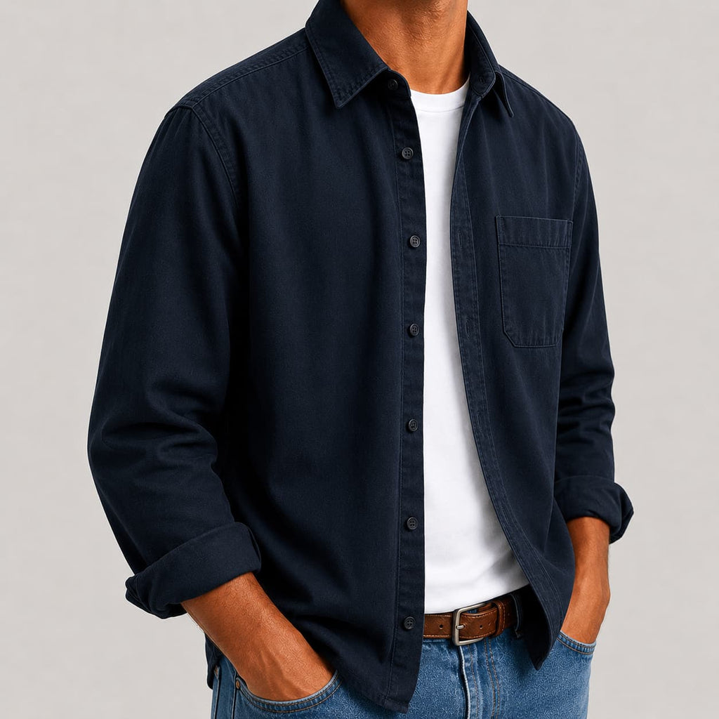 Herrenhemd mit Button-Down-Kragen und praktischer Brusttasche - 6