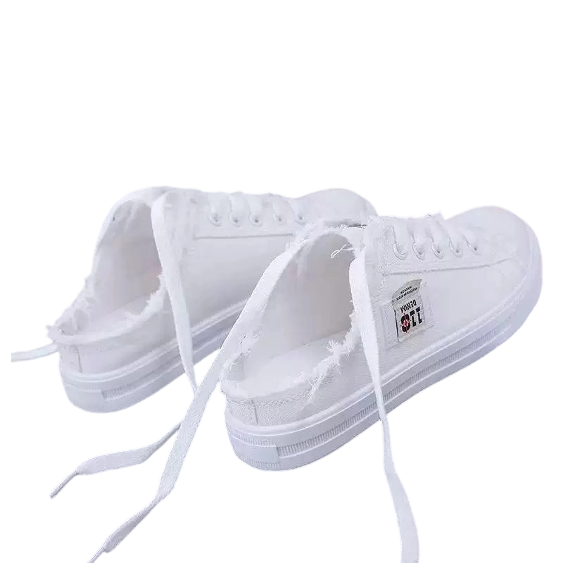 Damen Sneakers mit offener Ferse und fransigen Details - 9