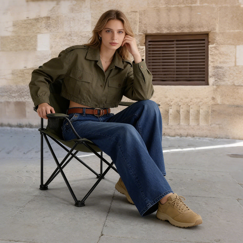 Jeans Damen mit weitem Bein und hohem Bund - 1
