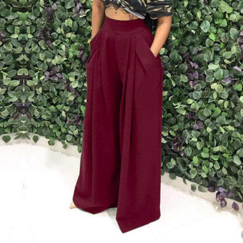 Weite Damenhose mit hohem Bund und praktischen Taschen - 3