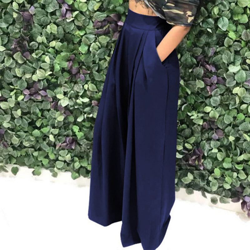 Weite Damenhose mit hohem Bund und praktischen Taschen - 5