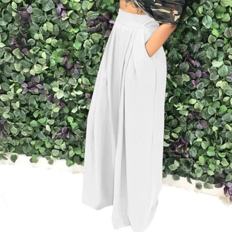 Weite Damenhose mit hohem Bund und praktischen Taschen - 6