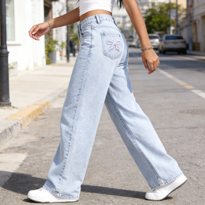 Hochgeschnittene Jeans Damen mit weitem Bein | T&S - 2 - Modeglanz