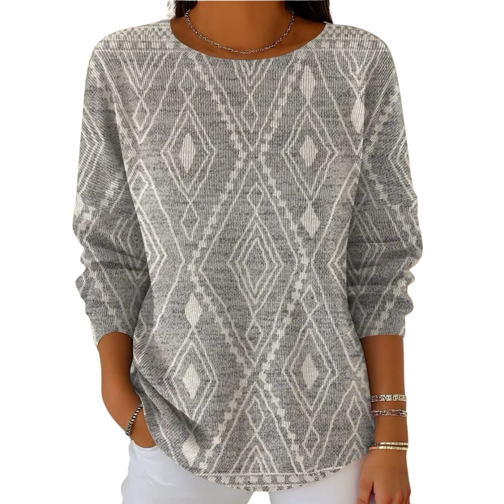 Pullover Damen mit lässigem Schnitt und modischem Muster | M&G - 2 - Modeglanz