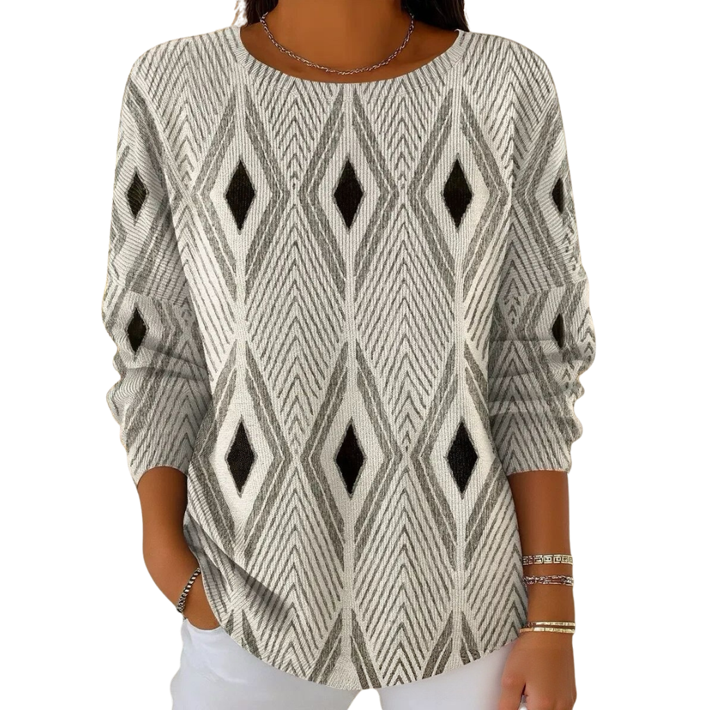 Pullover Damen mit lässigem Schnitt und modischem Muster | M&G - 4 - Modeglanz